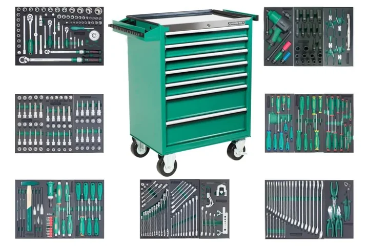 Wózek 7-szufladowy C-7DS2 z zestawem 318 szt. narzędzi