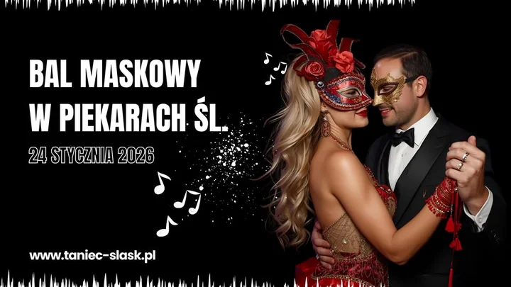 Grafika promocyjna wydarzenia Karnawał w Piekarach Śląskich — Bal maskowy
