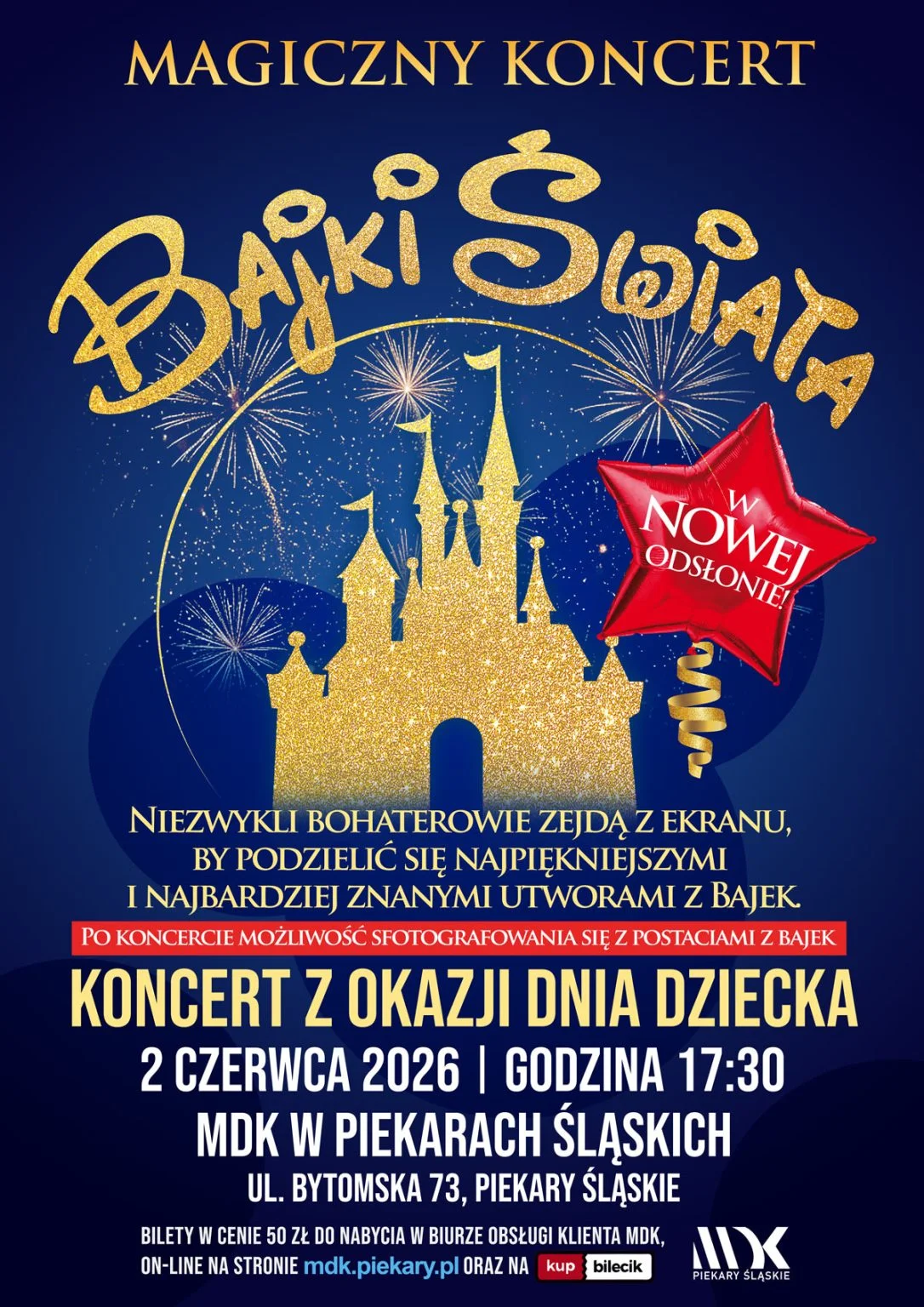 Grafika promocyjna wydarzenia Magiczny Koncert – Bajki Świata na Dzień Dziecka w Piekarach Śląskich