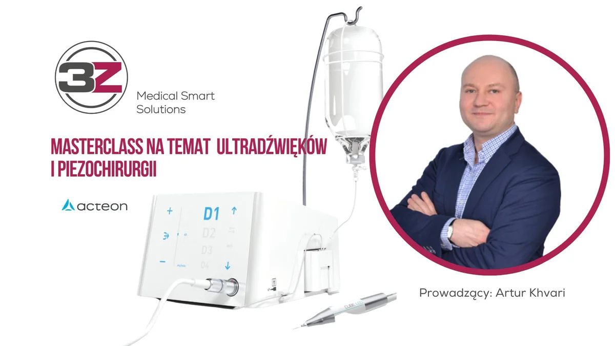Grafika promocyjna wydarzenia Praktyczne szkolenie z ultradźwięków i piezochirurgii w Piekarach Śląskich