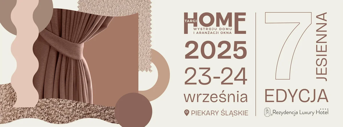 Grafika promocyjna wydarzenia Profesjonalne targi tkanin i tekstyliów dekoracyjnych w Piekarach Śląskich