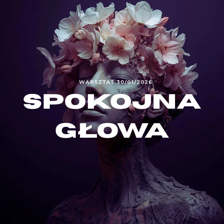 Grafika promocyjna wydarzenia Spokojna Głowa — warsztat oddechu i medytacji w Piekarach Śląskich