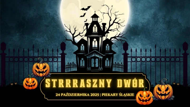 Obrazek przedstawia grafikę promocyjną wydarzenia Jesienne Latino Party w Dworze Hubertus — taneczna impreza w przebraniach