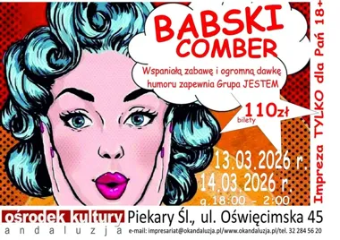 Grafika promocyjna wydarzenia BABSKI COMBER 2026 — dwa wieczory kobiecej zabawy w Piekarach Śląskich