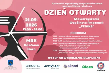 Grafika promocyjna wydarzenia Dzień Otwarty Stowarzyszenia Wspólnota Amazonek Feniks
