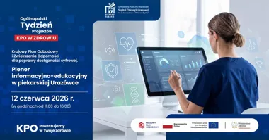 Grafika promocyjna wydarzenia KPO Plener informacyjno-edukacyjny w piekarskiej Urazówce – cyfrowe zdrowie od kuchni