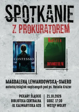 Grafika promocyjna wydarzenia Spotkanie z prokuratorem Magdaleną Lewandowską-Smerd