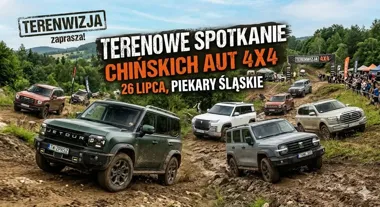 Grafika promocyjna wydarzenia Terenowe spotkanie chińskich aut 4x4 w Piekarach Śląskich