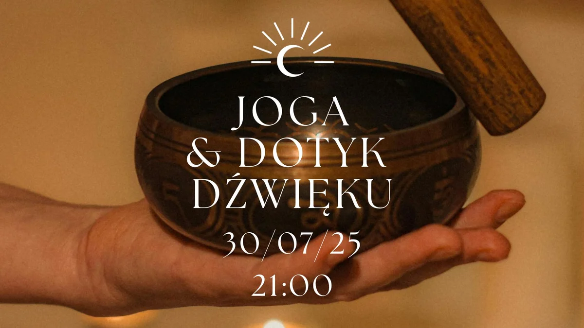 Grafika promocyjna wydarzenia Wieczór relaksacyjnej jogi przy dźwiękach instrumentów wysokowibracyjnych