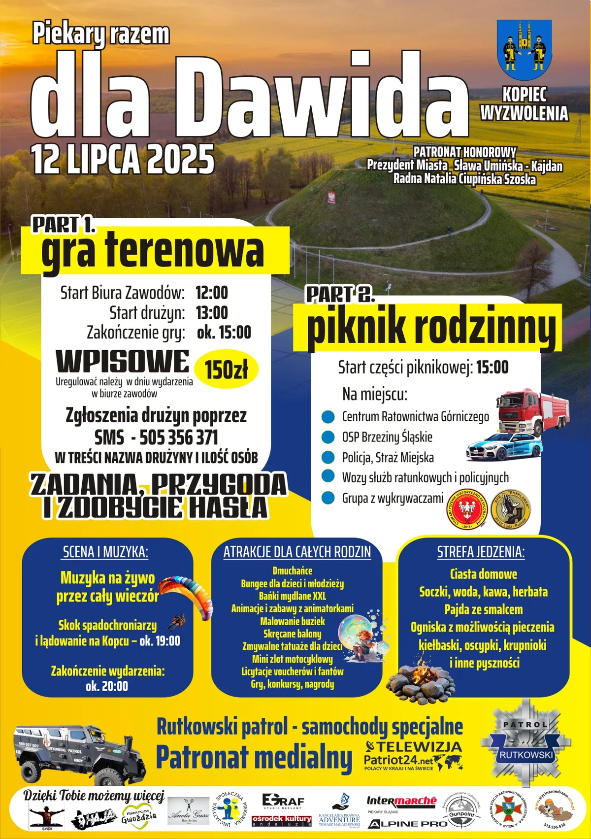 Grafika promocyjna wydarzenia Wydarzenie charytatywne na Kopcu Wyzwolenia w Piekarach Śląskich