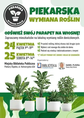 Zielona wymiana wraca do Piekar - biblioteka zamieni parapety na rośliny