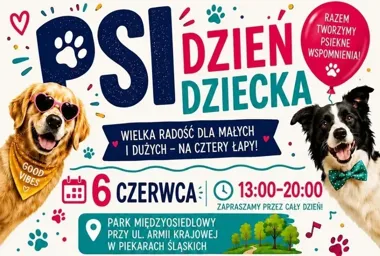 Psi Dzień Dziecka w Piekarach Śląskich. Szybkie łapy, dmuchańce i strefa dla czworonożnych gości